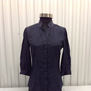 CLUB MONACO DARK BLUE BUTTON DOWN BLOUSE